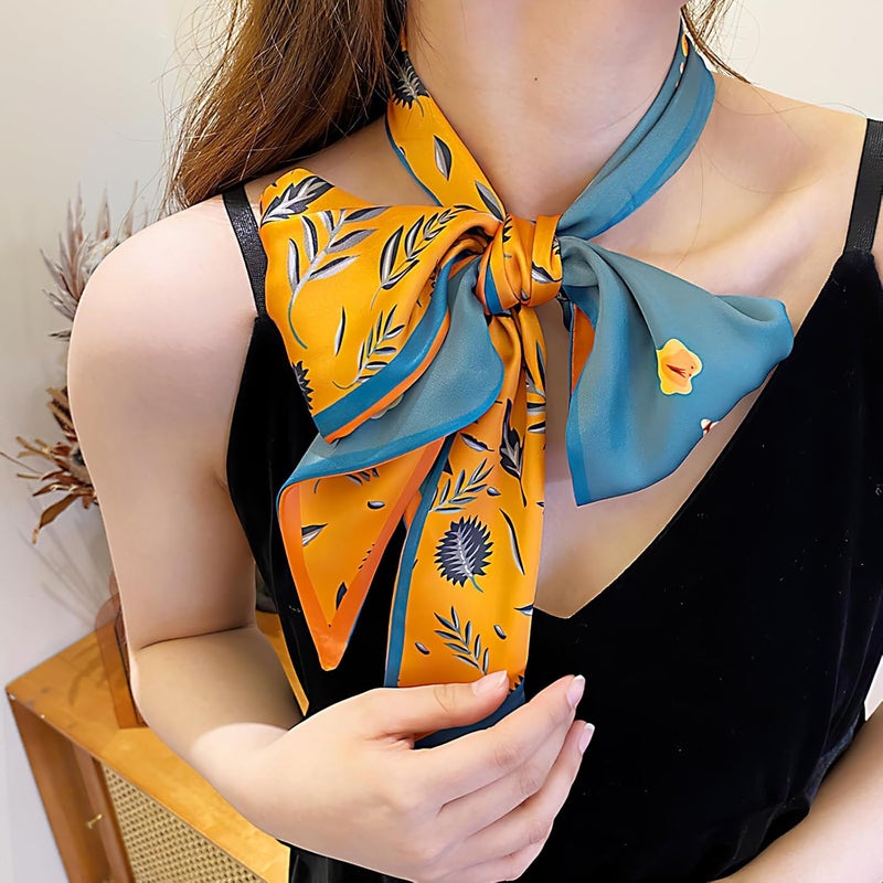 vimate Hair Scarf for Women Fashion Satin Silky Feeling Neck Scarf Bag Purse Scarf for Handbag Handle Etc - Image 4